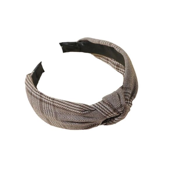 Prince of Wales Check Plaid Knotted Headband - Picture 2 of 3